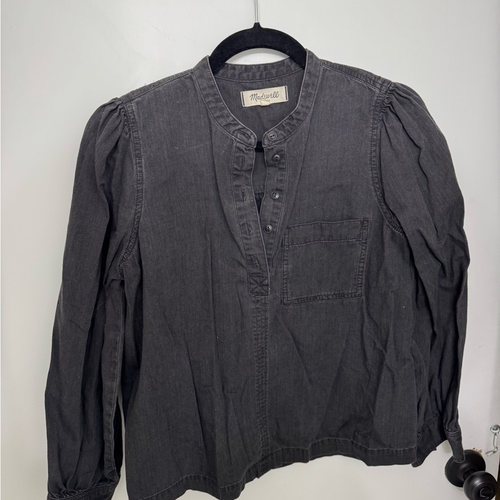 Madewell Black Chambray Button Down Shirt